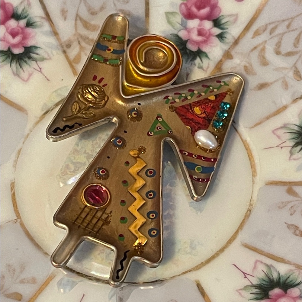 1980’s Yossi Steinberg Angel Handmade Artisan Brooch